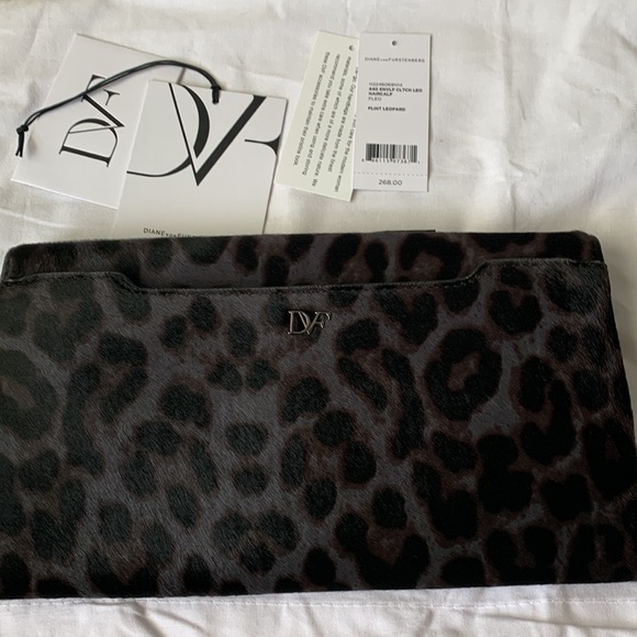 Diane von Furstenberg DVF 440 envelope clutch Leo haircalf - Picture 3 of 7